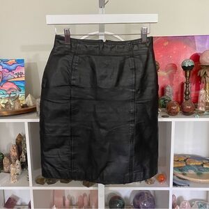 Vintage leather skirt goth edgy black witchy 26” waist